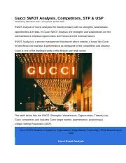 gucci opportunities swot|usp of Gucci.